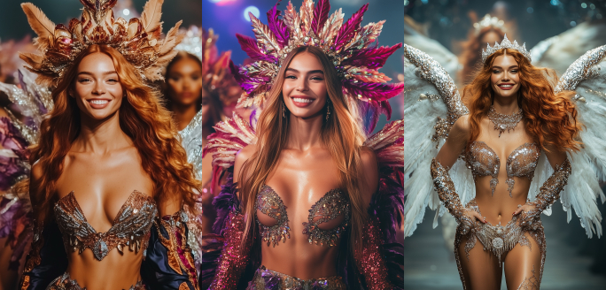 Fashion Model with Wings