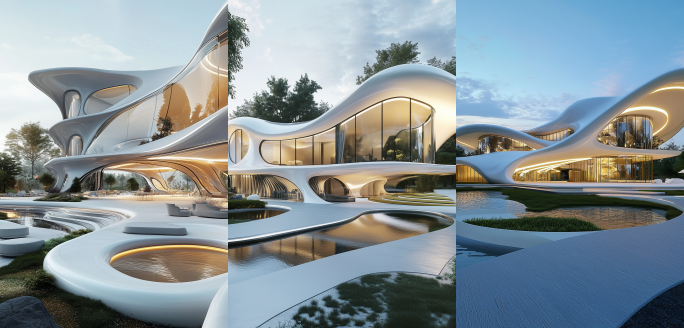 Futuristic Clean Architecture Exterior