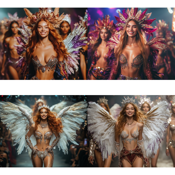 Fashion Model with Wings